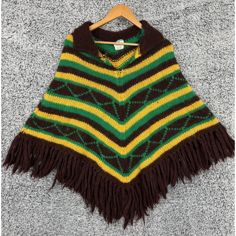 Vintage Penneys Poncho Womens One Size 100% Wool Made Italy True Vintage 50s 60s